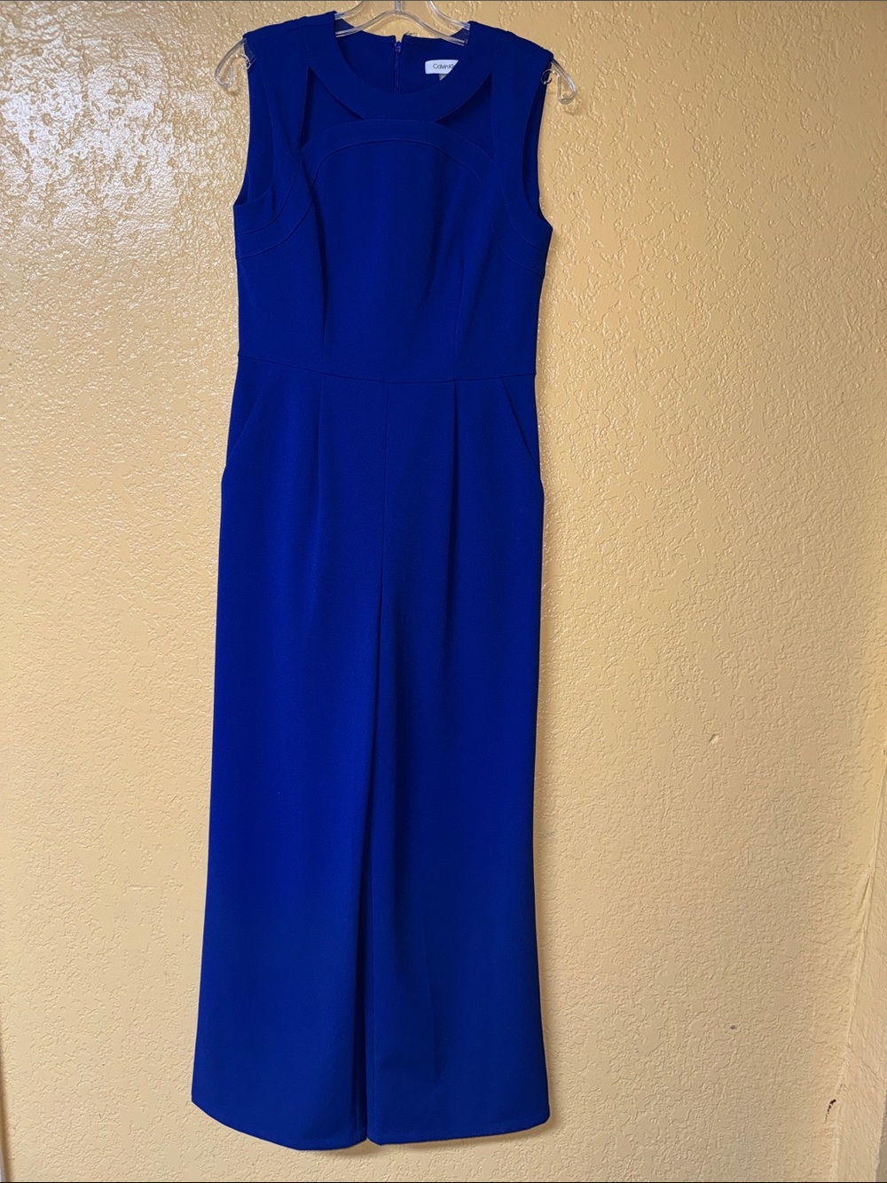 Calvin Klein Sleeveless Cobalt Blue Jumpsuit